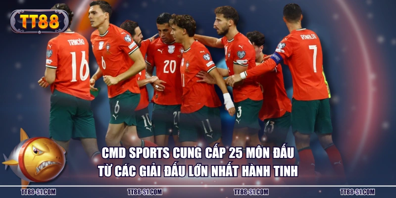 CMD Sports cung cấp 25 môn đấu từ các giải đấu lớn nhất hành tinh